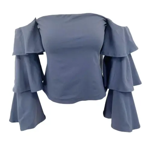Susana Monaco Off The Shoulder Ruffle Sleeve Top New With Tags