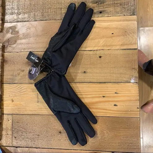 Lord and Taylor  Black Leather Gloves Touch Screen Compatible L/XL NWT