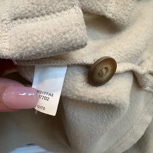 Vintage L.L. Bean Cream Beige Outdoor Fleece Button Down Teddy Jacket Size XL Tan