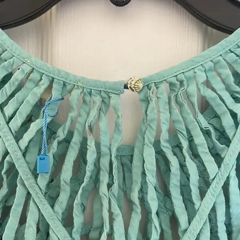 Kori America Aqua Patchwork Boho Sleeveless Dress NWOT