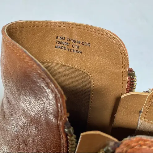 Frye  Judith whiskey leather zip ankle booties boots shoes size 9.5