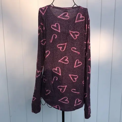 PINK - Victoria's Secret  candy cane long sleeve shirt Size large Christmas Soft​​​