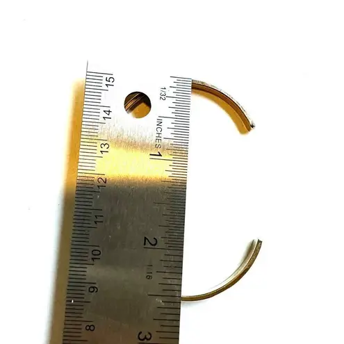 Gold tone open cuff rhinestone bracelet