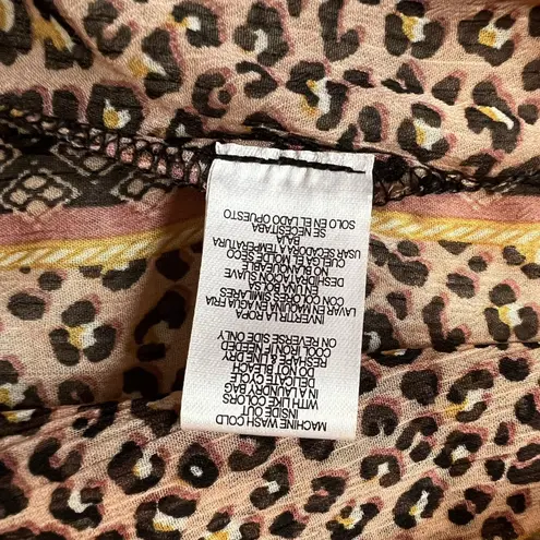 Democracy  Animal Print Sheer‎ Kimono Cardigan Ruffle Bell Sleeve Bohochic Hippie