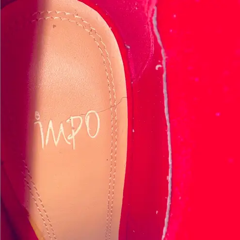 Impo Vibrant Red art deco Suede 3 inch Heels y2k statement size 10