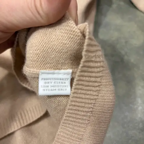 Charter Club 2-Ply Tan 100% Cashmere Sweater Pullover Womens Sz L Career Minimal