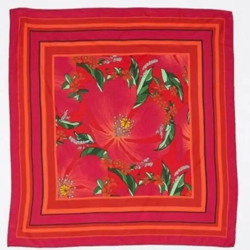 Farm Rio ππ Pink Pietra Maxi Silk Scarf ~ Multi-Color One Size NWT