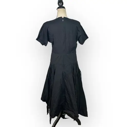 Bibhu Mohapatra Collective Cutout Fringe Dress Women's Plus 14 Black RTR