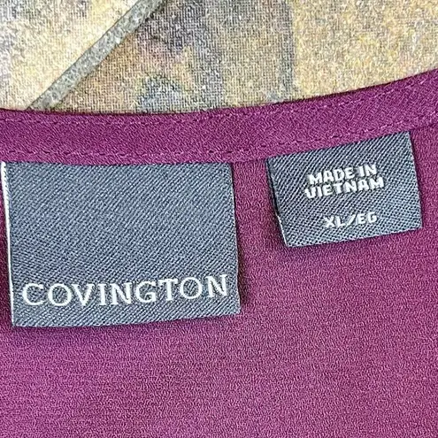 Covington Purple V-neck Sleeveless Blouse XL