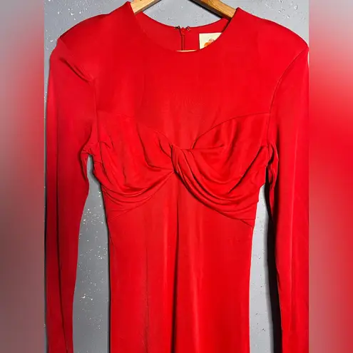 Farm Rio Red Twisted Cup Midi Dress size Small