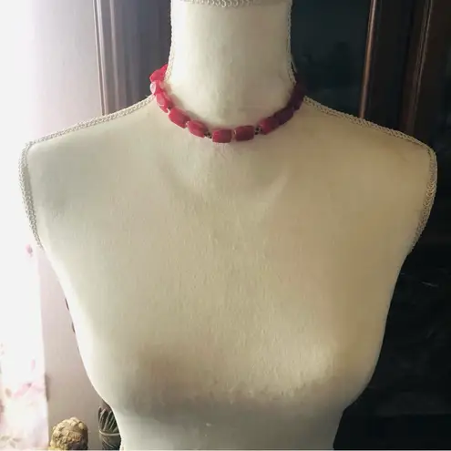 Fire and Ice crackle quartz faceted chunky stone 925 sterling silver necklace Pink