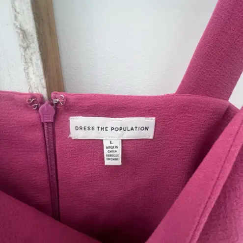 Dress the Population Nicole Sweetheart Neck Cocktail Fuchsia Dress Size L $148