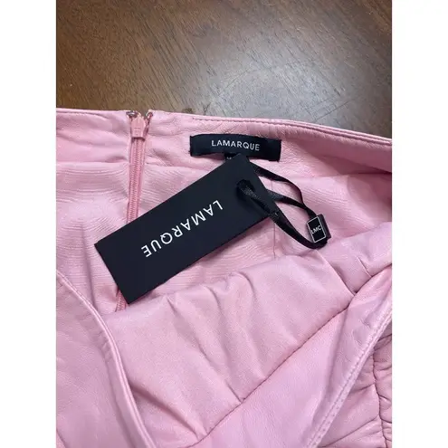 LAMARQUE X REVOLVE Aricia Leather Skirt in Orchid Pink 2 New Mini