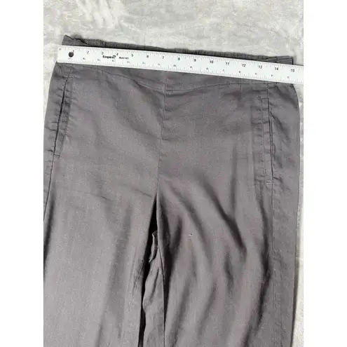 J Jill Linen Stretch Pants Womens 6 Gray Wide Leg Pull On Casual Lightweight