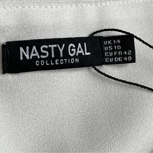 Nasty Gal  | White Button Down High Low Sleeveless Maxi Dress Sz 10