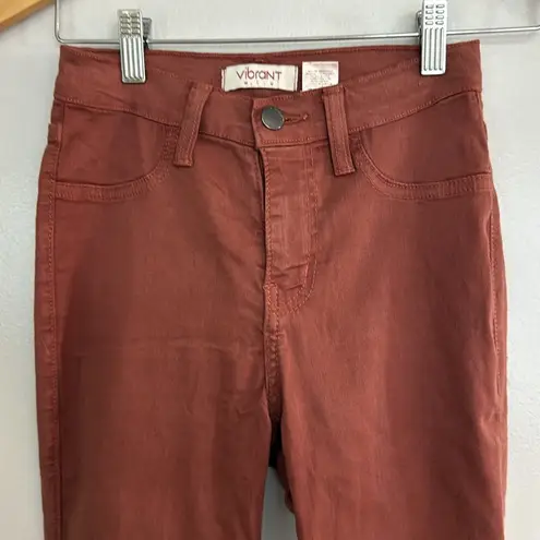 Vibrant MOVING SALE Rust distressed knee skinny jeans - Denim