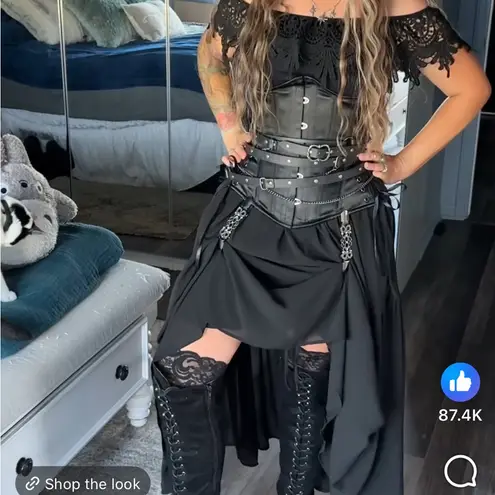 Mens Women’s Unisex Wrap around Renaissance Belt Black