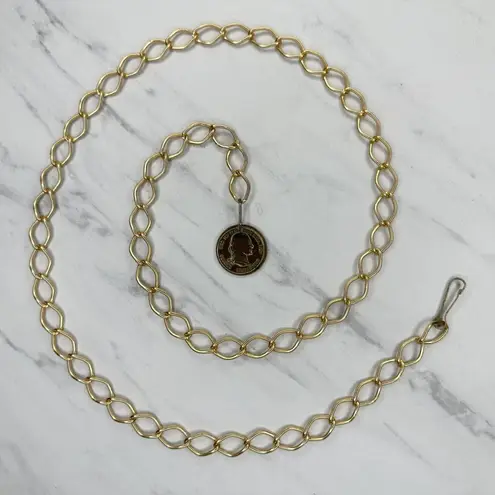 George Washington Coin Chain Belt Gold Tone Y2K Small/Medium (S/M) ✨