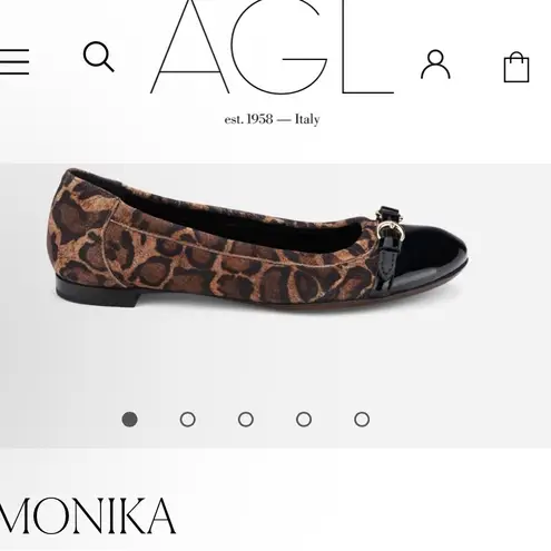 Worn Once! AGL MONIKA
Cap toe ballet flat leopard sz 41.5 $355 Black