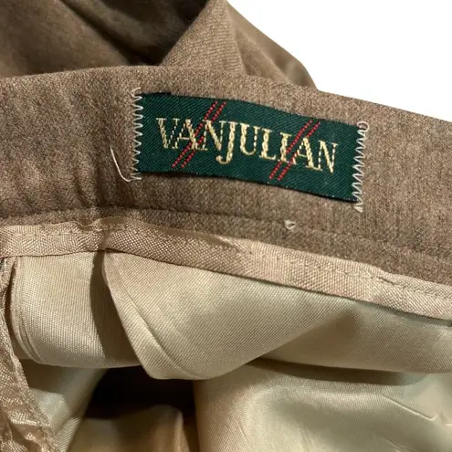 Vintage 80s Brown Blazer Gold Button Midi Skirt Suit Van Julian 6 Single Breast Tan