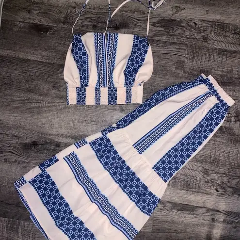 Sundays New Matching Skirt Set Medium Striped Coastal Boho