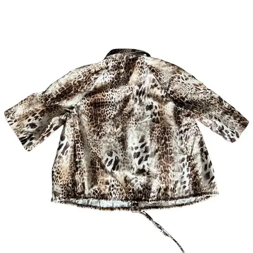 W By Worth  Womens Leopard Button Up Top Size P