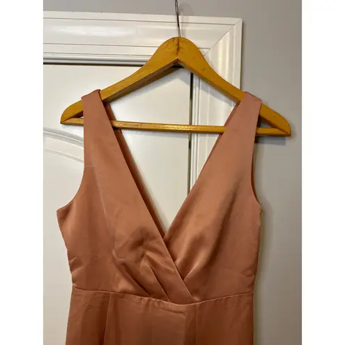 BHLDN Piper Sedona Satin V-Neck Formal Gown Dress Bridesmaid Sz 8