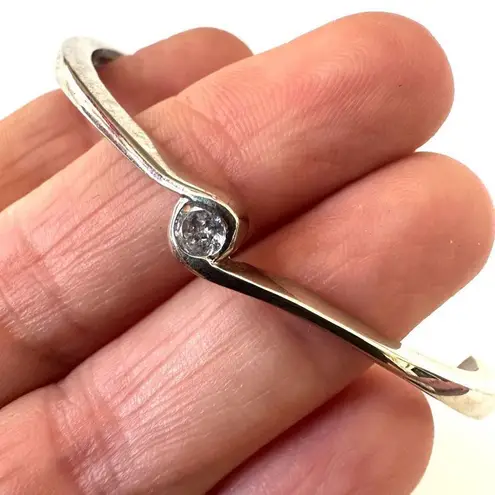 Silver tone rhinestone bangle bracelet