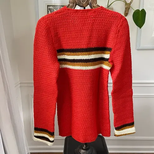 Vintage 70s Handmade Sweater Orange Brown S
