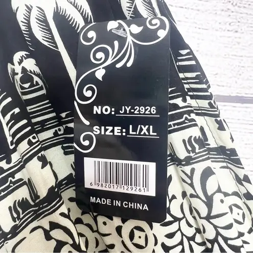 NWT Bohemian Black & White Casual Sleeveless Jumpsuit with Pockets Size Large XL