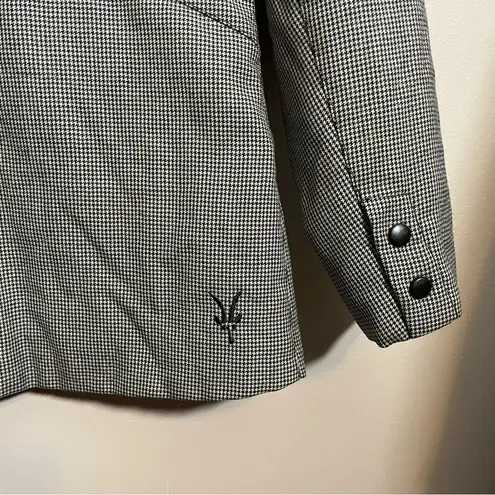 Ibex Wool Jacket Coat Mad River Black/White Mini Houndstooth Plaid Black Size M