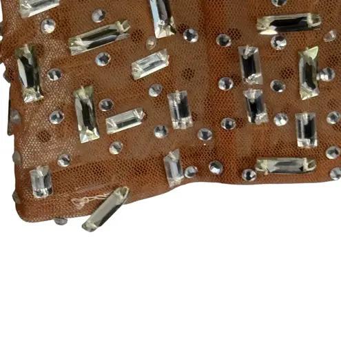 NEW Retrofete Vinci Maxi Dress Nude and Silver Size Medium Tan