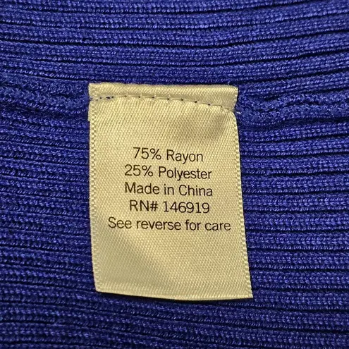 Nine West  Blue Ribbed Crewneck Sweater Size XXL