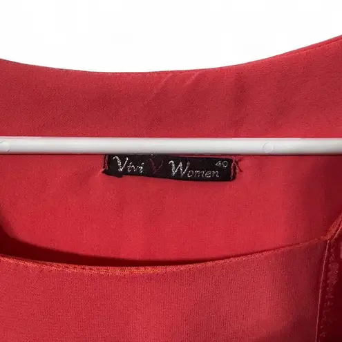 Beaded Long Sleeve Square Cut Neck Boho Top Flowy Fairycore CottageCore Pink Size XS