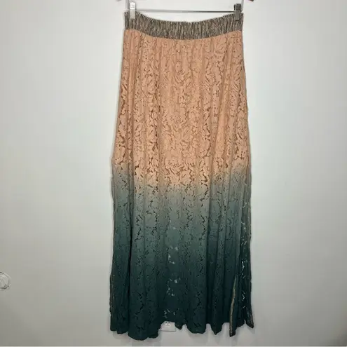Gimmicks by BKE Gimmicks ombre lace button front maxi skirt teal peach women’s size large