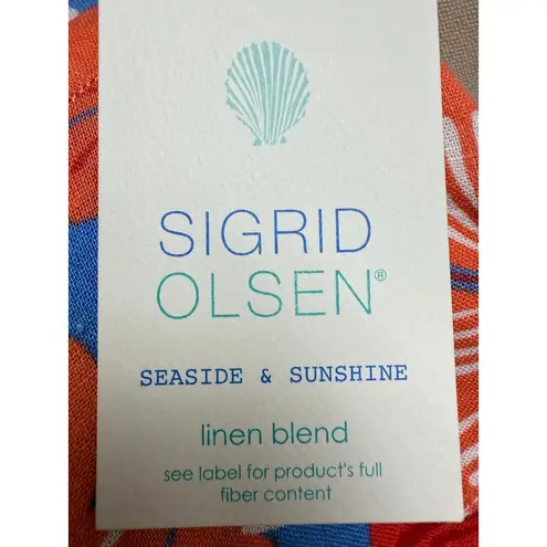 Sigrid Olsen NWT Linen Blend Floral Maxi Dress S Coastal Resort Vacation Style