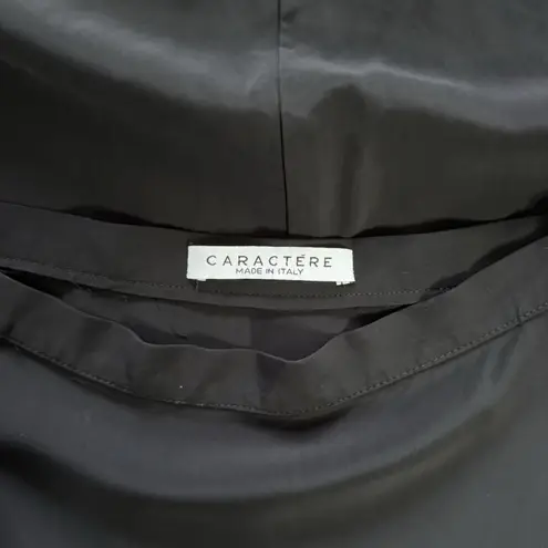 Caractère Women's Black Long Skirt Sz 4 Made Italy Ruffle Hem Elegant Flow