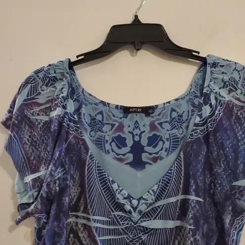 Apt. 9 🔥SALE🔥 Womens Purple Blue Ruffle Sleeve Blouse L