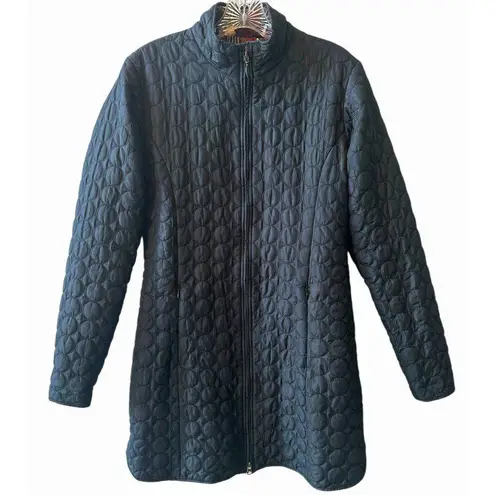 Title Nine Women’s Black Quilted Jacket Coat Zip Front Size Medium Outerwear