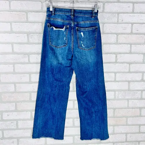 DL1961 Hepburn High Rise Wide Leg Raw Hem Jeans in Palmer Wash Size 24