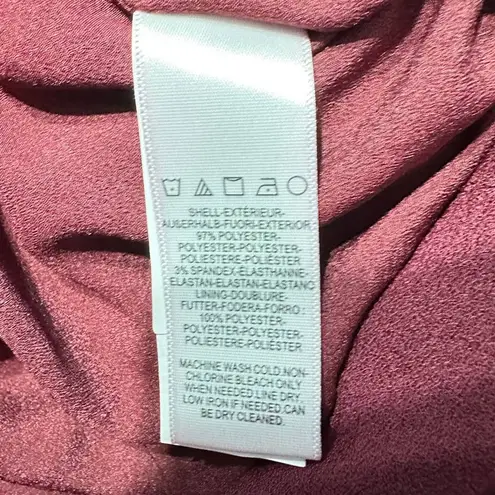 Dress the Population Filippa Jumpsuit Plus Sz XXL Burgundy One Shoulder Wide Leg