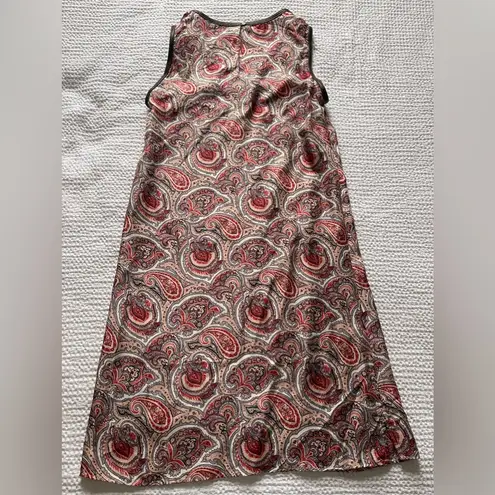 Massimo Dutti 100% Silk Pink Paisley Feminine Sleeveless Dress Floral Luxury
