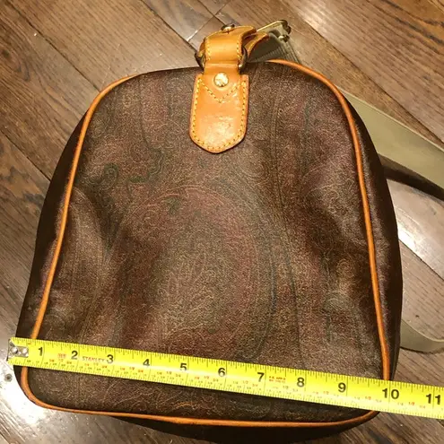 ETRO Milano Red Paisley Boston Weekend Bag With Carry Strap 50 cm