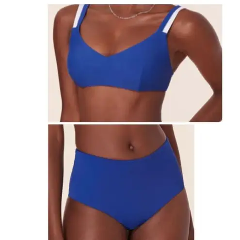 ANDIE Bikini Set Rockley Top High Waisted Bottom Mazarine Blue size M NWT/NWOT