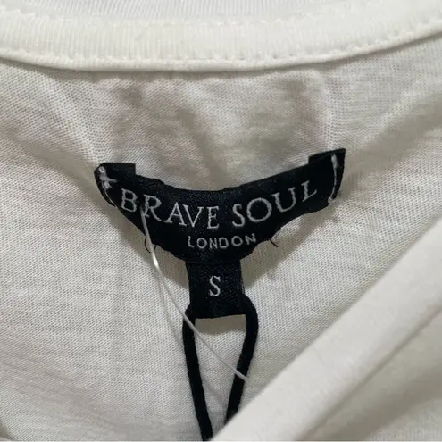 Brave Soul London California Dreamin Graphic T Shirt Dress White Women’s Small