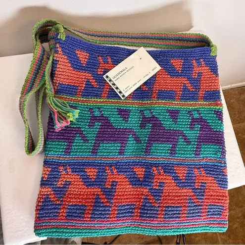 NWT Guatemala Hand Woven Bag Adjustable Strap Crossbody or shoulder Colorful Red
