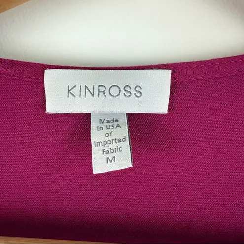 Kinross Women's Medium Sleeveless ruched tank top Pink magenta Scoop Neck