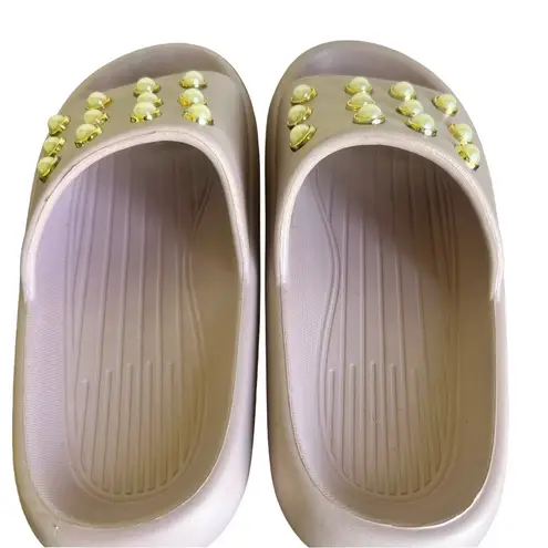 Kenneth Cole New York Mello Eva Pearl Women's Blush Slide Size 8 #B1416 Pink