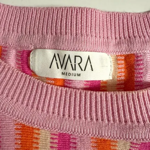 Avara Striped Knit Sweater Pink Size M