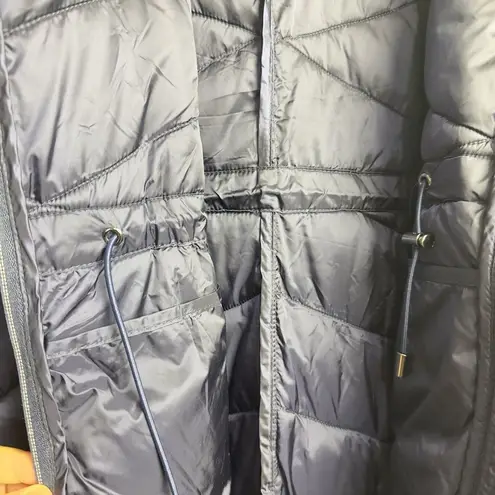 Badgley Mischka Mallory Puffer Coat Packable Blue Velvet Quilted Nylon Sz XL